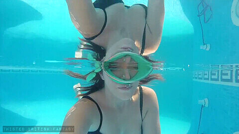 Flooded mask, swim, snorkeling