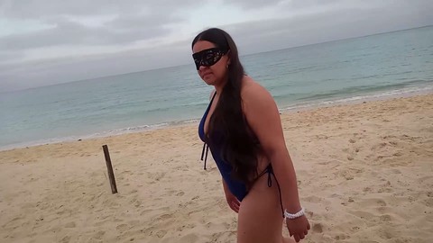 Horny Latina hotwife strolling beach meets Safado for naughty sex adventure