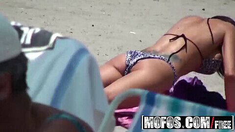 Karina O'Reilley, the naughty beach babe, gets banged on camera for Mofos