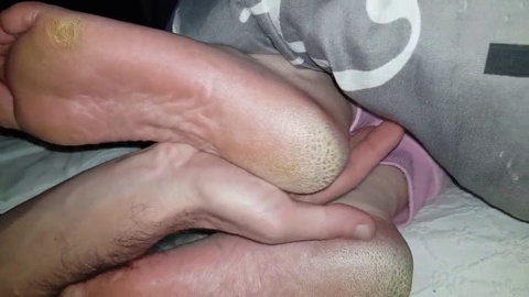 Three scenes of lovely soles being worshipped