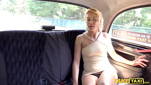 Cherry Kiss takes on two horny dudes in an anal threesome in a fake taxi!
