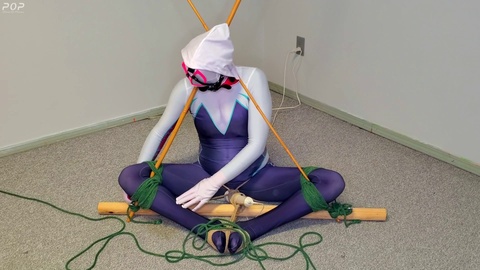 Latex, rope bondage, held