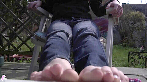 Mature feet, soles feet jeans, dry rough mature feet