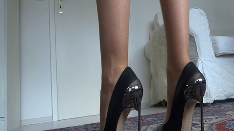 Mesmerizing display of flawless legs and high stilettos