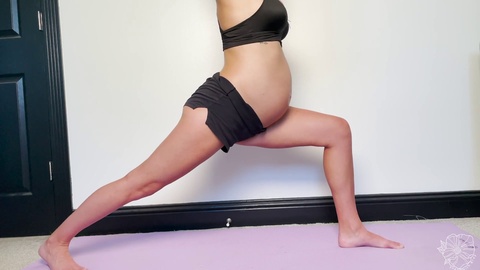 Relaxing and Gentle Prenatal Yoga Session with Grey Desire - Seven Months Pregnant