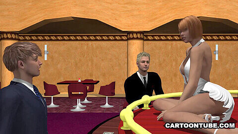 Stage, striptease on stage, 3d cuckold cartoon