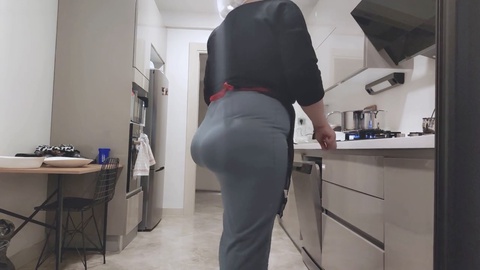 My stepmother with a massive booty got me throbbing in my pants with her sexy mini skirt.