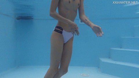 18 tiny, pool, underwater sex