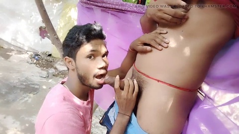 Deepthroating in the Agricultural Forest Realm: Desi Boy-Gay Sucks My Huge Cook - Village Blowjob Movie