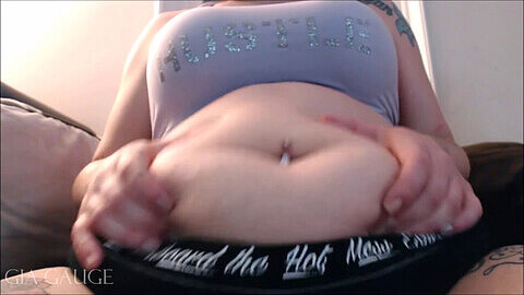 Belly ring play, deep belly button, belly