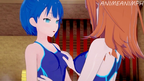 Colorful Stage: Haruka Kiritani and Hanasato explore their lesbian desires in Project Sekai hentai anime