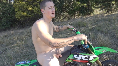 Motorbike, gay outdoors, big ass