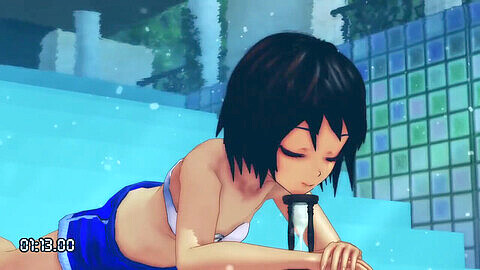 Drowning, drowning underwater, cartoon anime drowning