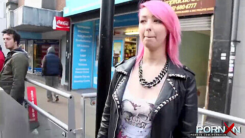 Goth babe Dolly Kitten exposes herself in public, showcasing her natural tits and naughty pissing habits!