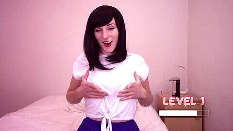 Black hair, jerkoff instruction, point of view