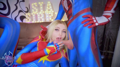 Spiderman cosplay, big ass, lesbos