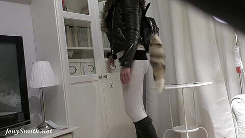 Leather leggings, leather pants, white boots